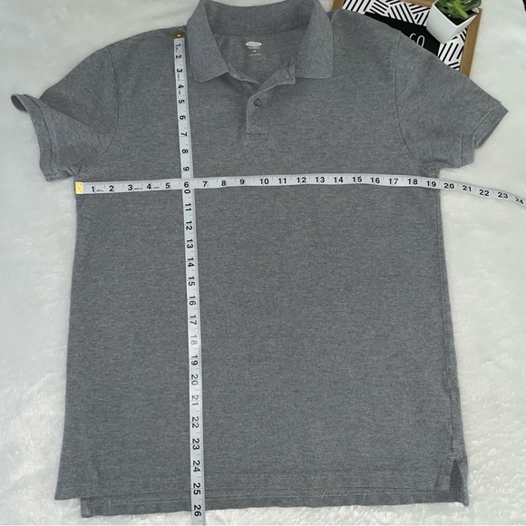 Old navy polo men’s shirt gray size medium short sleeve collar button casual * - Picture 5 of 9